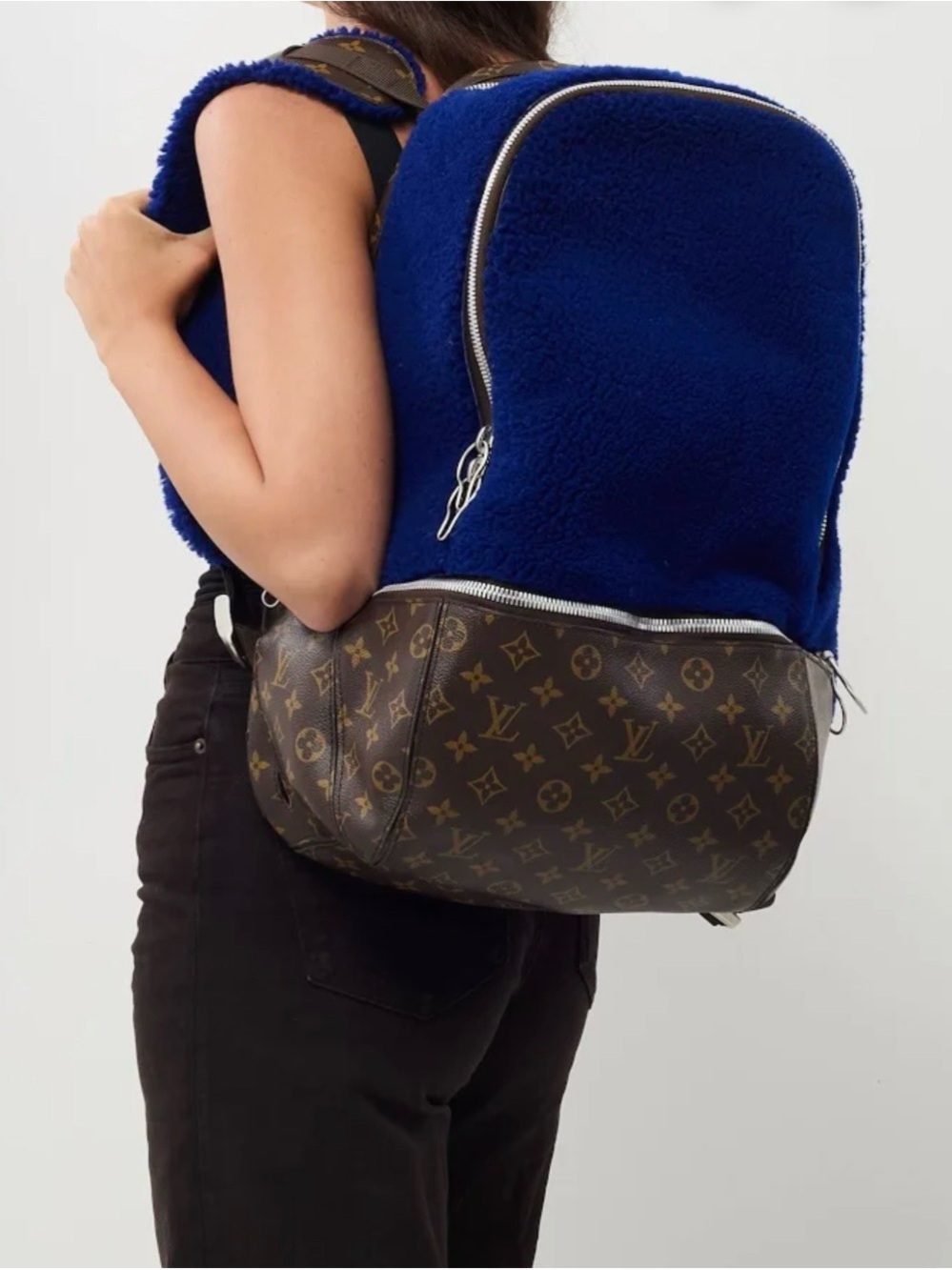 Louis Vuitton Limited Edition Monogram Blue Fleece Pack Marc Newson Backpack